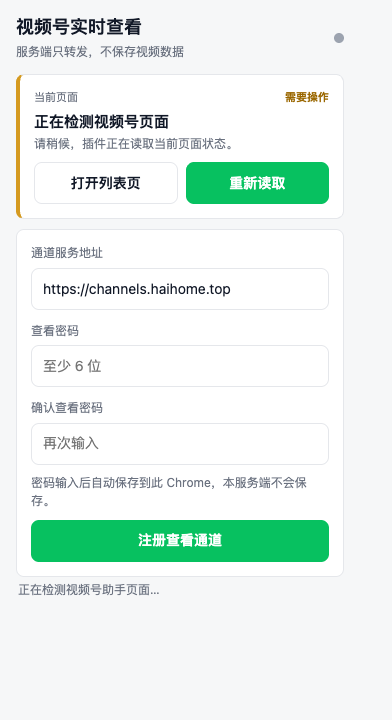 Chrome 插件设置通道服务和查看密码